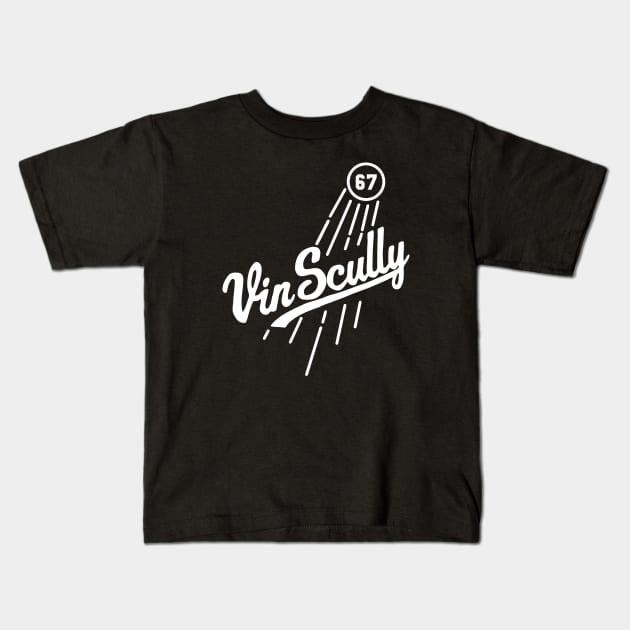 Vin Scully Microphone Kids T-Shirt by The Dare